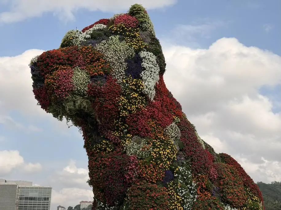 Blumen-Hund Puppy am Guggenheim-Museum in Bilbao